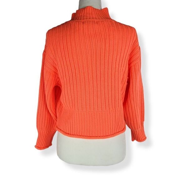 GB Mock Collar Sweater Fluorescent Orange XS - Picture 3 of 3